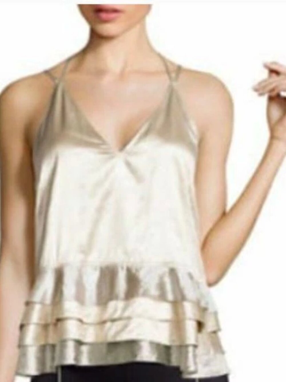 Rebecca Minkoff Satin Ruffle Cami – Size XS